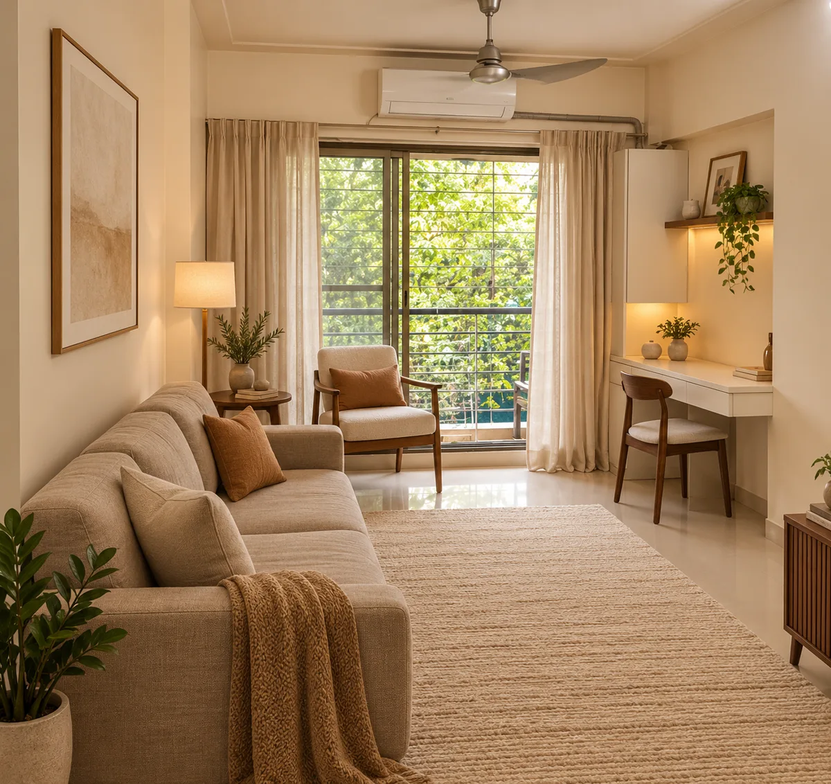 The same living room, styled by Relor